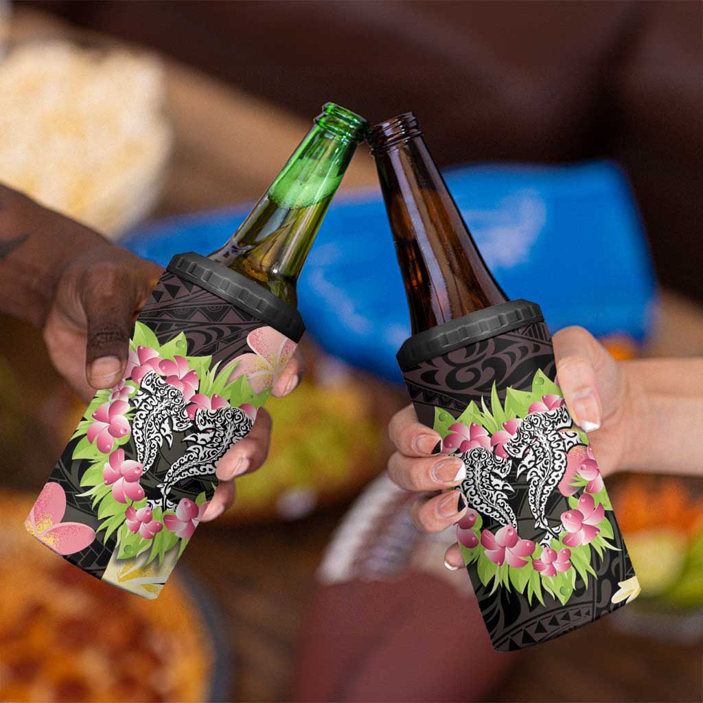 Polynesia Valentine's Day 4 in 1 Can Cooler Tumbler Hammerhead Shark Plumeria With Polynesian Pattern LT14 - Polynesian Pride