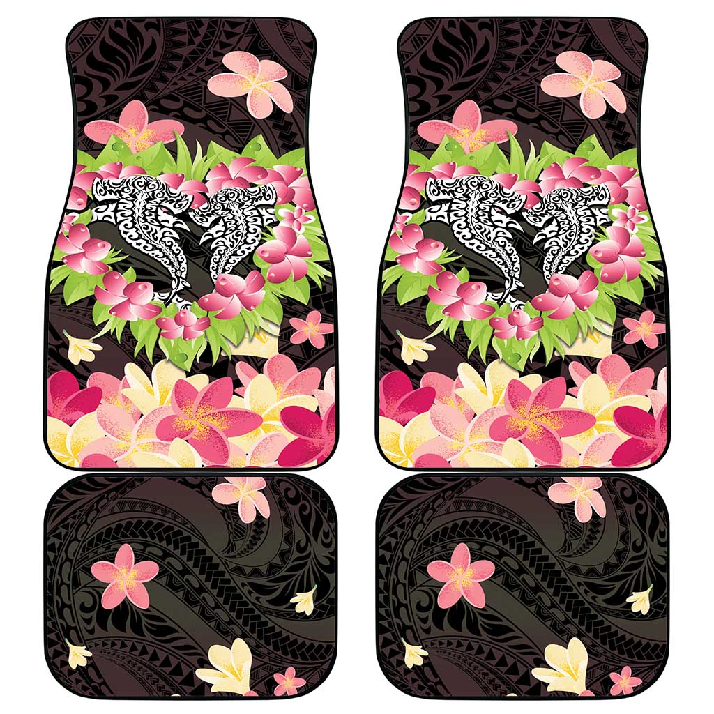 Polynesia Valentine's Day Car Mats Hammerhead Shark Plumeria With Polynesian Pattern LT14 - Polynesian Pride