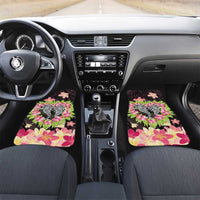 Polynesia Valentine's Day Car Mats Hammerhead Shark Plumeria With Polynesian Pattern LT14 Set 2pcs - Front Black - Polynesian Pride