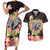 Polynesia Valentine's Day Couples Matching Short Sleeve Bodycon Dress and Hawaiian Shirt Hammerhead Shark Plumeria With Polynesian Pattern