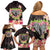 Polynesia Valentine's Day Family Matching Off Shoulder Short Dress and Hawaiian Shirt Hammerhead Shark Plumeria With Polynesian Pattern