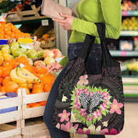 Polynesia Valentine's Day Grocery Bag Hammerhead Shark Plumeria With Polynesian Pattern LT14 - Polynesian Pride