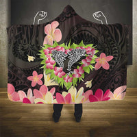 Polynesia Valentine's Day Hooded Blanket Hammerhead Shark Plumeria With Polynesian Pattern LT14 - Polynesian Pride