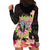 Polynesia Valentine's Day Hoodie Dress Hammerhead Shark Plumeria With Polynesian Pattern