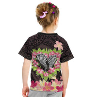 Polynesia Valentine's Day Kid T Shirt Hammerhead Shark Plumeria With Polynesian Pattern LT14 - Polynesian Pride