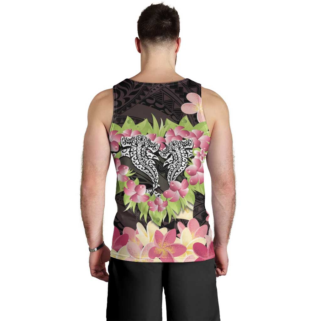 Polynesia Valentine's Day Men Tank Top Hammerhead Shark Plumeria With Polynesian Pattern LT14 - Polynesian Pride
