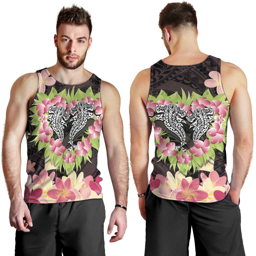 Polynesia Valentine's Day Men Tank Top Hammerhead Shark Plumeria With Polynesian Pattern LT14 - Polynesian Pride