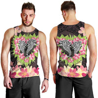 Polynesia Valentine's Day Men Tank Top Hammerhead Shark Plumeria With Polynesian Pattern LT14 - Polynesian Pride