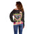 Polynesia Valentine's Day Off Shoulder Sweater Hammerhead Shark Plumeria With Polynesian Pattern