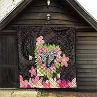Polynesia Valentine's Day Quilt Hammerhead Shark Plumeria With Polynesian Pattern
