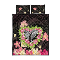Polynesia Valentine's Day Quilt Bed Set Hammerhead Shark Plumeria With Polynesian Pattern LT14 - Polynesian Pride