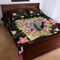 Polynesia Valentine's Day Quilt Bed Set Hammerhead Shark Plumeria With Polynesian Pattern LT14 - Polynesian Pride