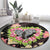 Polynesia Valentine's Day Round Carpet Hammerhead Shark Plumeria With Polynesian Pattern