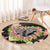 Polynesia Valentine's Day Round Carpet Hammerhead Shark Plumeria With Polynesian Pattern