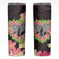 Polynesia Valentine's Day Skinny Tumbler Hammerhead Shark Plumeria With Polynesian Pattern