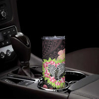 Polynesia Valentine's Day Skinny Tumbler Hammerhead Shark Plumeria With Polynesian Pattern