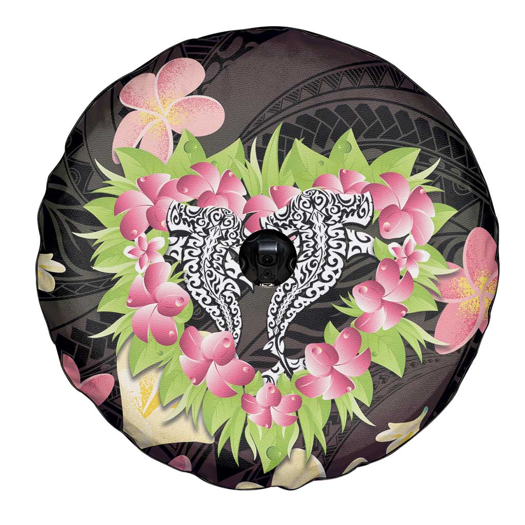 Polynesia Valentine's Day Spare Tire Cover Hammerhead Shark Plumeria With Polynesian Pattern LT14 - Polynesian Pride