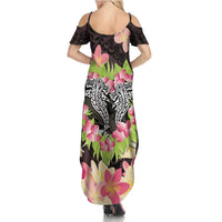 Polynesia Valentine's Day Summer Maxi Dress Hammerhead Shark Plumeria With Polynesian Pattern LT14 - Polynesian Pride