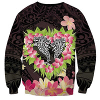 Polynesia Valentine's Day Sweatshirt Hammerhead Shark Plumeria With Polynesian Pattern LT14 - Polynesian Pride
