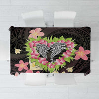 Polynesia Valentine's Day Tablecloth Hammerhead Shark Plumeria With Polynesian Pattern LT14 Black - Polynesian Pride