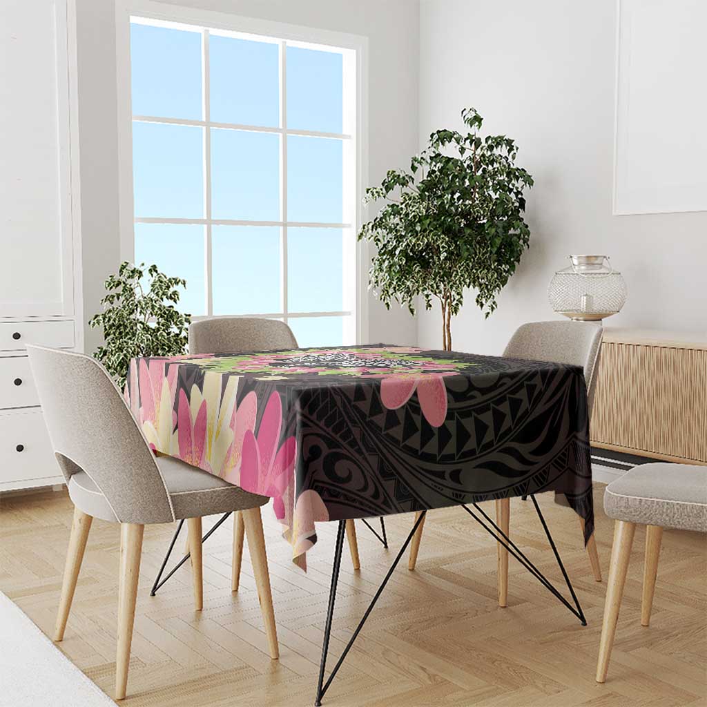 Polynesia Valentine's Day Tablecloth Hammerhead Shark Plumeria With Polynesian Pattern LT14 - Polynesian Pride