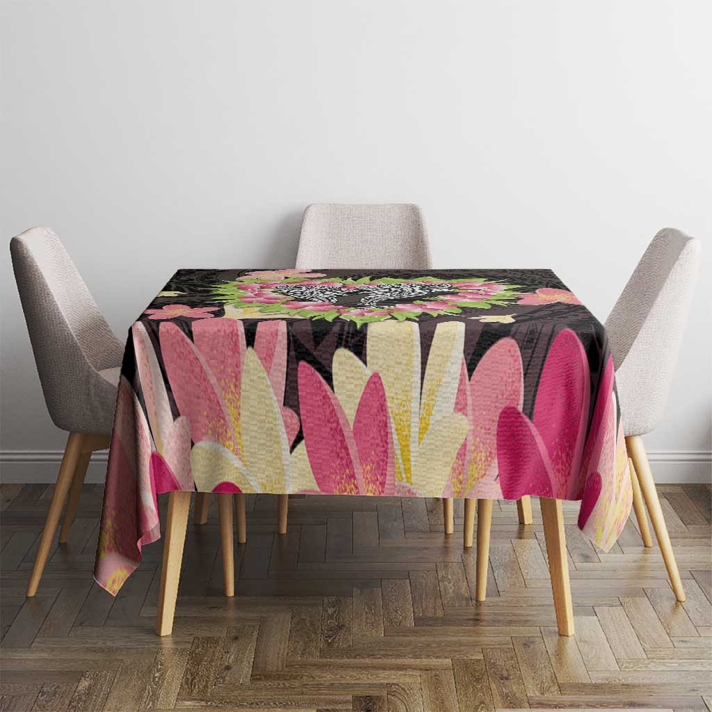 Polynesia Valentine's Day Tablecloth Hammerhead Shark Plumeria With Polynesian Pattern LT14 - Polynesian Pride