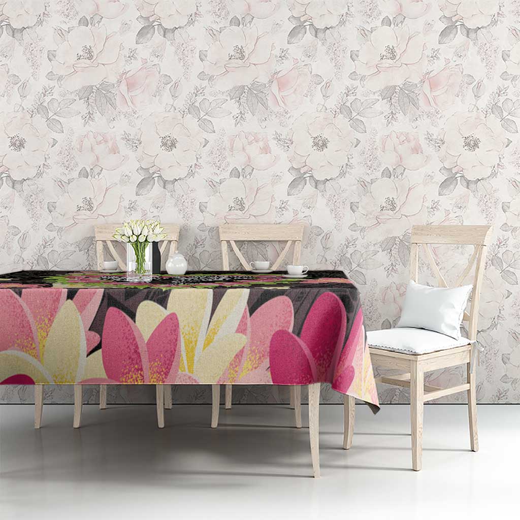 Polynesia Valentine's Day Tablecloth Hammerhead Shark Plumeria With Polynesian Pattern LT14 - Polynesian Pride