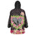 Polynesia Valentine's Day Wearable Blanket Hoodie Hammerhead Shark Plumeria With Polynesian Pattern