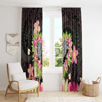 Polynesia Valentine's Day Window Curtain Hammerhead Shark Plumeria With Polynesian Pattern LT14 - Polynesian Pride