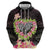 Polynesia Valentine's Day Zip Hoodie Hammerhead Shark Plumeria With Polynesian Pattern