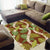 Brown Hawaii Plumeria Lei With Tropical Leaves Area Rug