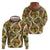 Brown Hawaii Plumeria Lei With Tropical Leaves Hoodie