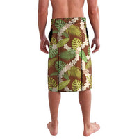 Brown Hawaii Plumeria Lei With Tropical Leaves Lavalava