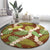 Brown Hawaii Plumeria Lei With Tropical Leaves Round Carpet