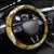 Brown Hawaii Plumeria Lei With Tropical Leaves Steering Wheel Cover