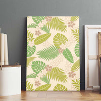 Beige Hawaii Plumeria Lei With Tropical Leaves Canvas Wall Art LT14 - Polynesian Pride