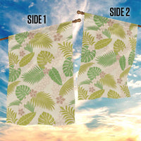 Beige Hawaii Plumeria Lei With Tropical Leaves Garden Flag LT14 - Polynesian Pride