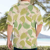 Beige Hawaii Plumeria Lei With Tropical Leaves Hawaiian Shirt LT14 - Polynesian Pride
