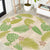 Beige Hawaii Plumeria Lei With Tropical Leaves Round Carpet