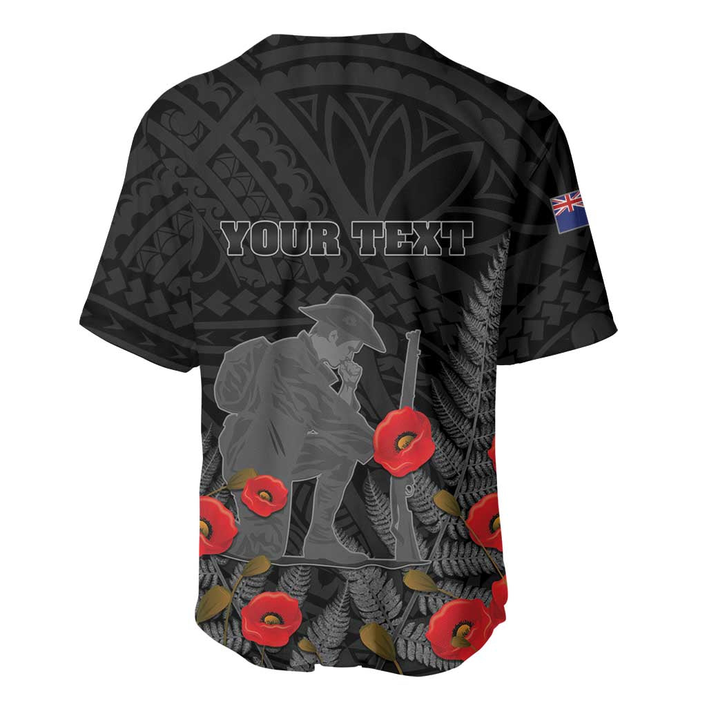 Personalised New Zealand ANZAC Day Baseball Jersey Lest We Forget Soldier Memorial LT15 - Polynesian Pride