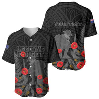 Personalised New Zealand ANZAC Day Baseball Jersey Lest We Forget Soldier Memorial LT15 - Polynesian Pride