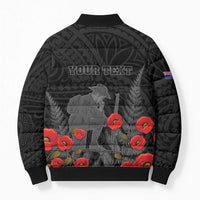 Personalised New Zealand ANZAC Day Bomber Puffer Jacket Lest We Forget Soldier Memorial LT15 - Polynesian Pride