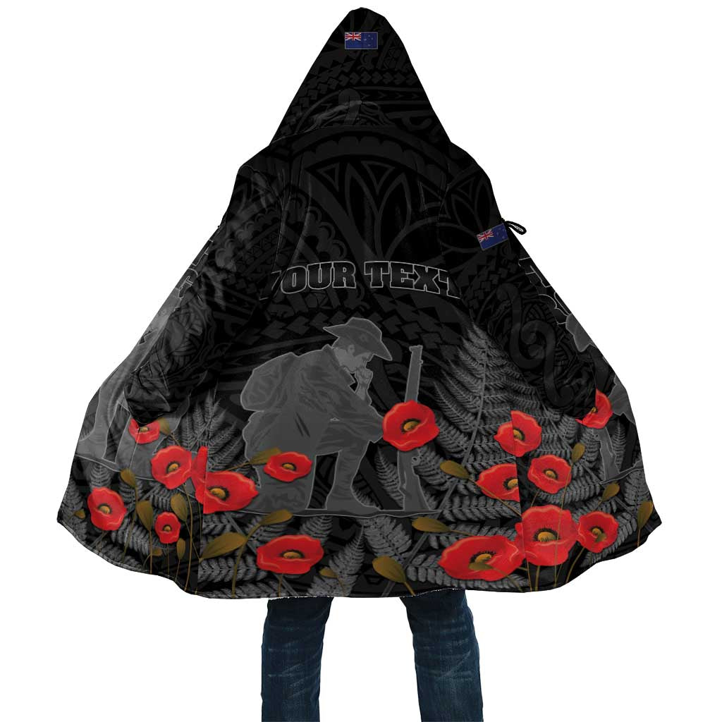 Personalised New Zealand ANZAC Day Cloak Lest We Forget Soldier Memorial LT15 Unisex Black - Polynesian Pride