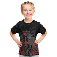 Personalised New Zealand ANZAC Day Kid T Shirt Lest We Forget Soldier Memorial