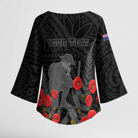 Personalised New Zealand ANZAC Day Kimono Sleeve Blouse Lest We Forget Soldier Memorial LT15 - Polynesian Pride