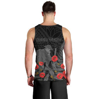 Personalised New Zealand ANZAC Day Men Tank Top Lest We Forget Soldier Memorial LT15 - Polynesian Pride