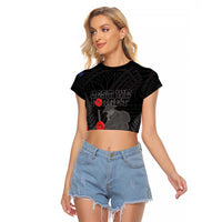 Personalised New Zealand ANZAC Day Raglan Cropped T Shirt Lest We Forget Soldier Memorial