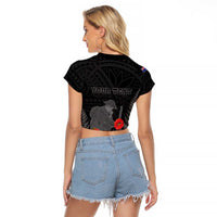 Personalised New Zealand ANZAC Day Raglan Cropped T Shirt Lest We Forget Soldier Memorial