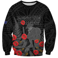 Personalised New Zealand ANZAC Day Sweatshirt Lest We Forget Soldier Memorial
