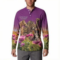 ANZAC Day Button Sweatshirt Lest We Forget The Animals Of War LT15 - Polynesian Pride
